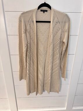 LOVE ELLIE M Cream Pontelle lace open duster cardigan Cottagecore antique boho